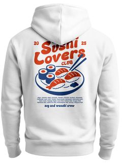 Herren Sweatjacke Backprint Sushi Lovers | Zipjacke Zip-Hoodie für Männer | Streetwear Style | Retro Casual Fashion Neverless®