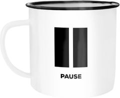 Emaille Tasse Becher Pause Bürotasse Kaffeetasse Auszeit Ruhe Kaffeetasse Moonworks®