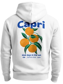 Herren Sweatjacke Backprint Capri Orange Fruit Design Zipjacke Zip-Hoodie Männer Fashion Streetstyle Neverless®