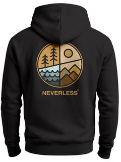 Herren Sweatjacke Outdoor Backprint Retro Logo Abstrakt Zipjacke Zip-Hoodie Männer Fashion Streetstyle Neverless®