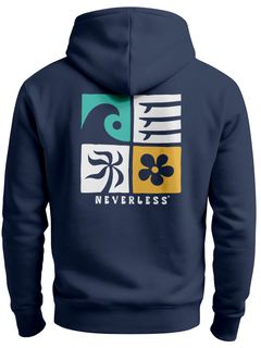 Herren Sweatjacke Backprint Logo Natur Maritim Symbole Zipjacke Zip-Hoodie Männer Fashion Streetstyle Neverless®