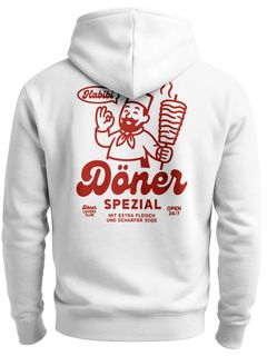 Herren Sweatjacke Backprint Foodie Döner Spezial Aufdruck Zipjacke Zip-Hoodie Männer Fashion Streetstyle Neverless®