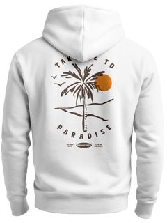 Herren Sweatjacke Backprint Palme Graphic Design Zipjacke Zip-Hoodie Männer Fashion Streetstyle Neverless®