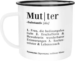 Emaille Tasse Becher Mama Definiation Wörterbuch Dictionary Duden Kaffeetasse Moonworks®