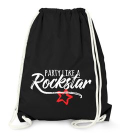 Turnbeutel Party Like a Rockstar Party Beutel Tasche Gymbag Moonworks®