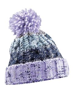 Damen Strickmütze Grobstrick Bunt Gemustert Fleecefutter Wintermütze Pudelmütze Strickbommel Neverless®