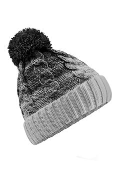 Strickmütze Damen Grobstrick Pudelmütze zweifarbig Ombré Bommelmütze Winter-Mütze Neverless®