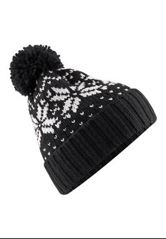 Herren Strickmütze Norwegermuster Wintermützen für Männer mit Strickbommel Rippstrick ungefüttert Neverless®