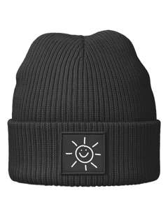 Beanie Patch Smile Sonne Aufdruck Positive Vibes Print Wintermütze Strickmütze Streetstyle Neverless® 