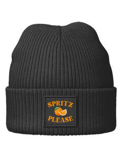 Damen Beanie Patch Spritz Please Aufdruck Print Fun Lifestyle Afterwork Coctail Apero  Wintermütze Strickmütze Neverless®