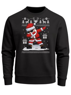 Sweatshirt Herren Weihnachten Dabbing Santa Weihnachtsmann Dab Motiv lustig Rundhals-Pullover Moonworks®