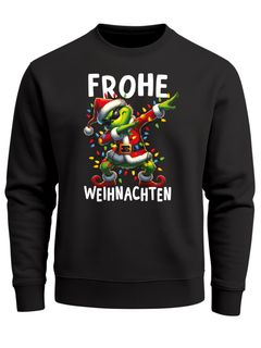 Sweatshirt Herren Frohe Weihnachten Dabbing Grinch Weihnachtspullover Weihnachtsoutfit Männer Moonworks®