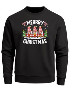 Sweatshirt Herren Weihnachtspullover Wichtel Aufdruck Merry Christmas Weihnachtsoutfit Männer Moonworks®