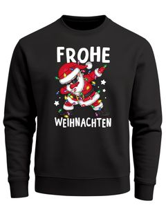 Sweatshirt Herren Weihnachtspullover Frohe Weihnachten Aufdruck Dabbing Santa Weihnachtsoutfit Männer Moonworks®