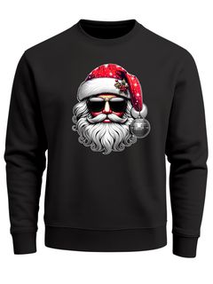 Sweatshirt Herren Weihnachten Weihnachtspullover Motiv Santa Claus Cool Ugly XMAS Sweater Weihnachtsgeschenk Moonworks®
