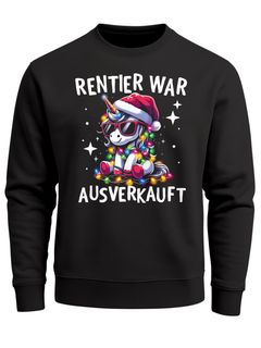 Sweatshirt Herren Weihnachtspullover Lustig Rentier war ausverkauft Einhorn Weihnachtsoutfit Männer Moonworks®