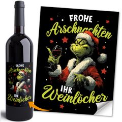 Weinetikett Weihnachten Flaschenaufkleber Flaschenetikett – XMAS Deko für Flaschen MoonWorks®
