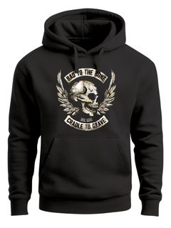Hoodie Herren Biker Totenkopf Skull Motorrad Motorcycle Bone Wings Flügel Moonworks®
