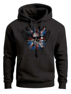 Hoodie Herren United Kingdomn Flagge Totenkopf Kapuzenpullover Moonworks®