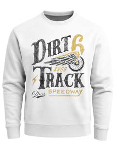 Herren Sweatshirt Dirt Track Biker Retro Vintage Rundhals-Pullover Neverless®