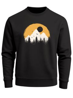 Sweatshirt Herren Print Aufdruck Outdoor Natural Badge Logo Wandern Fashion Rundhals Pullover Neverless®