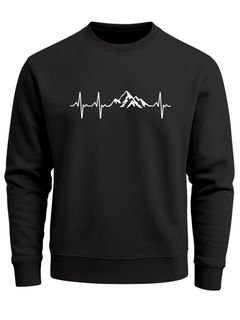 Sweatshirt Herren Wandern Berge Herzschlag Outdoor Rundhals-Pullover Fashion Streetwear Neverless®