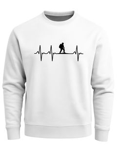 Sweatshirt Herren Wanderer Herzschlag Outdoor Natur Rundhals-Pullover Fashion Streetwear Neverless®