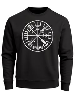 Sweatshirt Herren Vegvisir Runenkompass Wikinger Kompass nordische Mythologie Kelten Germanen Neverless®