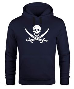 Hoodie Herren Pirat Skull Jolly Roger Calico Fasching Kapuzen-Pullover Moonworks®
