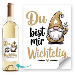 Weinetikett Weihnachten Wichtel Weihnachtszwerge Gnomes Flaschenetikett – XMAS Deko Aufkleber Flaschen SpecialMe®