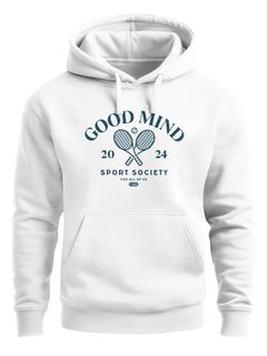 Hoodie Herren Sport Tennis Grafik Good Mind Sport Society Retro Fashion Streetstyle Neverless®