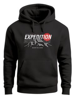 Hoodie Herren Outdoor Berge Wandern Naturliebhaber Expedition Northlane Aufschrift Männer Printshirt Fashion Streetstyle Neverless®