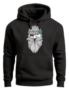 Hoodie Herren Print Seemann Bart Seefahrer Nordisch Maritim Kapuzen-Pullover Männer Fashion Streetstyle Neverless®