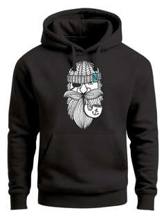 Hoodie Herren Print Seemann Bart Seefahrer Nordisch Maritim Kapuzen-Pullover Männer Fashion Streetstyle Neverless®