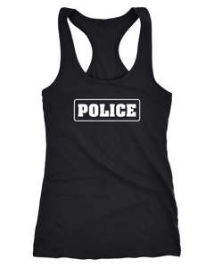 Damen Tanktop Police Polizei-Kostüm Polizistin Fun-Shirt Fasching Karneval Racerback Moonworks®