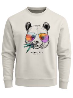 Sweatshirt Herren Frontprint Panda Pullover mit Print Statement Fashion Streetwear Männer Neverless®