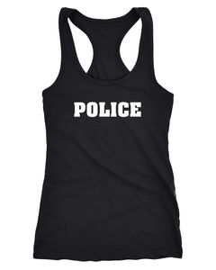 Damen Tanktop Fasching Police Polizei Polizistin Faschings Shirt Karneval Racerback Moonworks®