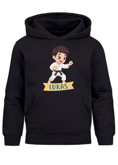 Kinder Hoodie Jungen Geschenk Kampfsport Kapuzenpullove mit Namen personalisierte Jungengeschenke Grafik Print Moonworks®