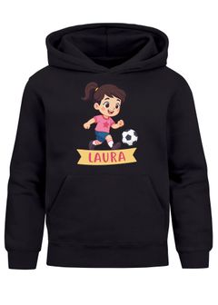 Kinder Hoodie Mädchen mit Namen personalisiert | Ballerina Design | Grafik Print Comic Stil | Namensgeschenk Hobby Tanzen Moonworks®