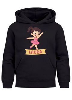 Kinder Hoodie Mädchen mit Namen undFußball Design | Grafik Print im Comicstil| Mädchengeschenk personalisiert Moonworks®