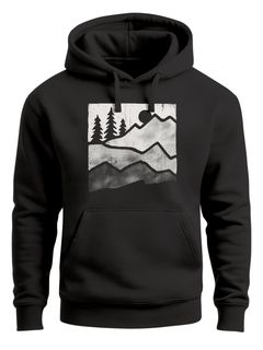 Hoodie Herren Berge Natur Outdoor Printshirt Aufdruck Wandern Männer Fashion Streetstyle Neverless®