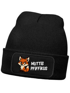 Wintermütze Kinder Beanie Mädchen Patch Pfiffikus Fuchs Aufdruck Strickmütze Kindermütze Spruch Lustig MoonWorks®