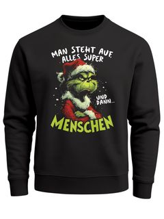 Sweatshirt Herren Weihnachtspullover Spruch Weihnachtsmuffel Aufdruck Weihnachtsoutfit Männer Moonworks®