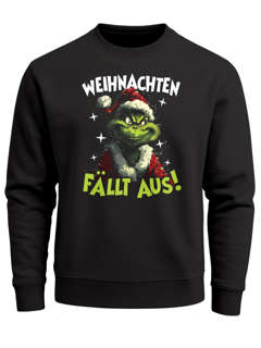 Sweatshirt Herren Weihnachtspullover Spruch Anti Weihnachten fällt aus Aufdruck Weihnachtsoutfit Männer Moonworks®