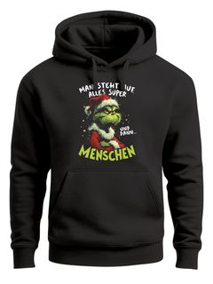 Hoodie Herren Weihnachten Kapuzen-Pullover Spruch Weihnachtsmuffel Weihnachtspullover Männer Moonworks®