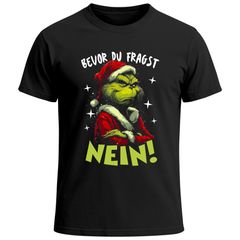 Herren T-Shirt Weihnachten Spruch lustig Bevor du fragst NEIN XMAS Outfit Moonworks®