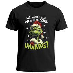 Herren T-Shirt Weihnachten Unartig Spruch lustig Weihnachtsshirt XMAS Geschenkidee Moonworks®