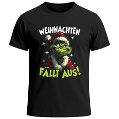 Herren T-Shirt Weihnachten fällt aus Spruch lustig Anti XMAS Outfit Geschenk Weihnachtsmuffel Moonworks®