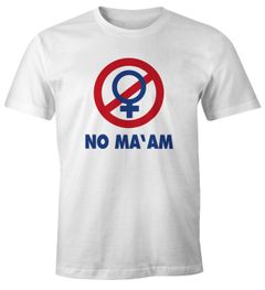 Herren T-Shirt No Ma'am No Maam Club Fasching Karneval Junggesellenabschied 90er Fun-Shirt Moonworks®