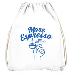 Turnbeutel mit Spruch – More Espresso less Depresso – witziger Gymbag für Schule & Alltag Moonworks®